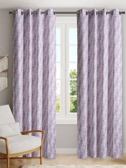 BLANC9 - Swirl Purple Polyester Cotton Curtains