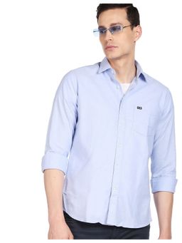 Arrow - Sports Men Light Blue Oxford Weave Manhattan Slim Fit Casual Shirt