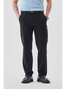 Snitch - Black Plain Slim Formal Trouser