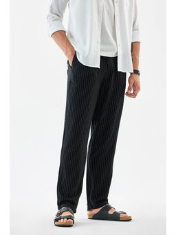 Snitch - Black Stripes Relaxed Casual Trouser