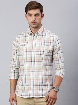 Classic Polo - Mens Multi-Color Slim Fit Checked Casual Shirt