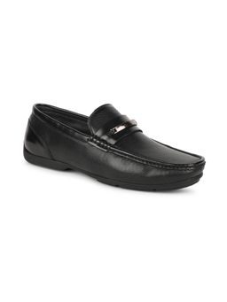 Bata - Textured Black Loafers