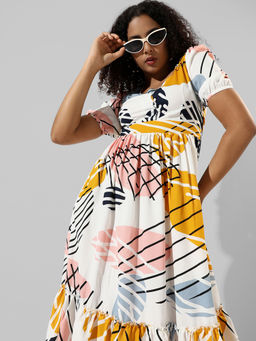 PINACOLADA - Womens Printed Multi Color Regular Fit Dress
