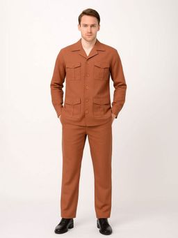 HOUSE OF S - Men's Brown Safari Shirt with Pant