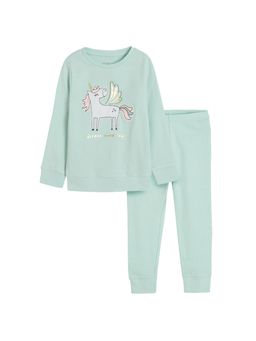 COOL CLUB - Smyk Girls Blue Printed Pyjama (Set of 2)