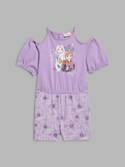 Blue Giraffe - Girls Purple Printed Jumpsuit