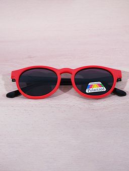 DukieKooky - Kids Polarized and UV Protected Round Sunglasses for Boys & Girls - Crimson Red