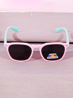 DukieKooky - Kids Polarized and UV Protected Square Sunglasses for Boys & Girls - Pink-Green