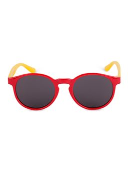 DukieKooky - Kids Polarized and UV Protected Round Sunglasses for Boys & Girls - Red and Black