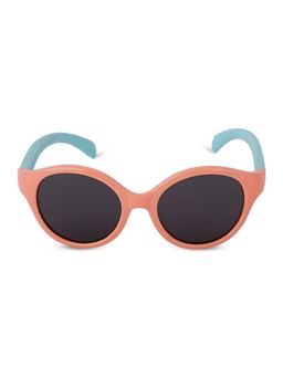 DukieKooky - Kids Polarized and UV Protected Oval Sunglasses for Boys & Girls - Pink-Aqua
