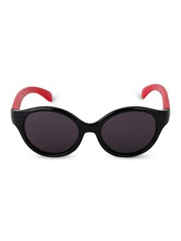 DukieKooky - Kids Polarized and UV Protected Oval Sunglasses for Boys & Girls - Red-Black