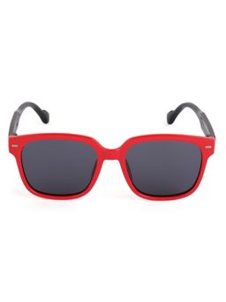 DukieKooky - Kids Polarized and UV Protected Square Sunglasses for Boys & Girls - Red and Black
