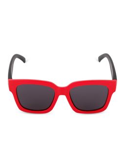 DukieKooky - Kids Polarized and UV Protected Square Sunglasses for Boys & Girls - Red-Black