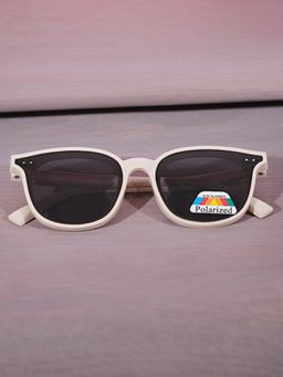 DukieKooky - Kids Polarized and UV Protected Wayfarer Sunglasses for Boys & Girls - Beige