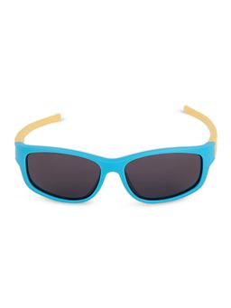 DukieKooky - Kids Polarized and UV Protected Sports Sunglasses - Bright Blue with Yellow Arms