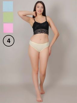 Mod & Shy - Women Multi-Color Solid Hipster Panties (Pack of 4)