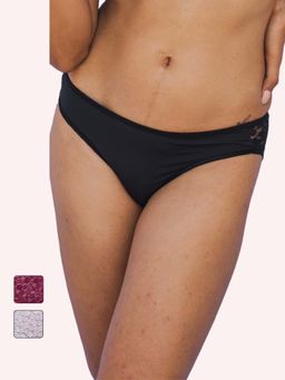 TFW - Women Lace Bikini Panties with Solid Fabric Front (Pack of 3)
