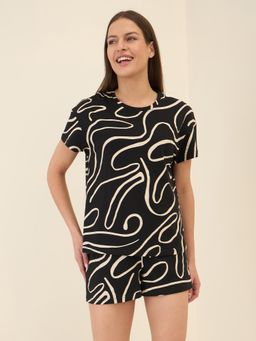 Sweet Dreams - Women Black Printed Shorts (Set of 2)