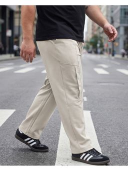 Bewakoof - Men's Beige Straight Fit Cargo Track Pant