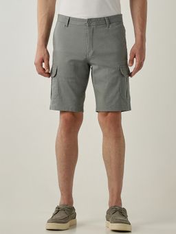 Reid & Taylor - Pista Green Regular Fit Cotton Shorts