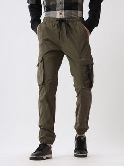 WROGN - Men Olive Stride Drawstring Cargo Jogger