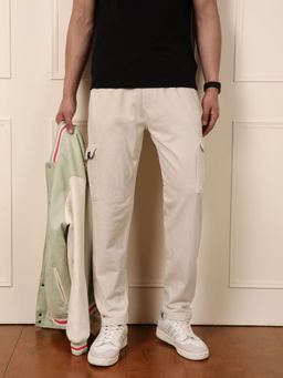 WROGN - Men Beige Acid Washed Cargo