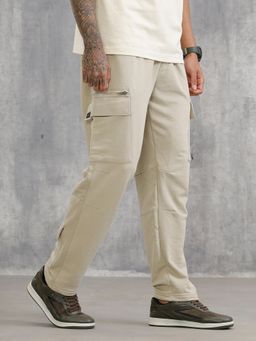 WROGN - Men Beige Comfort Fit Trackpants