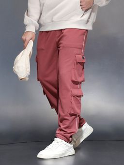 WROGN - Men Maroon Relaxed Fit Knit Trackpant
