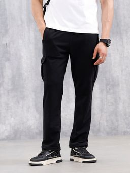 WROGN - Men Black Straight Fit Knit Cargo
