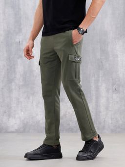 WROGN - Men Olive Straight Fit Knit Cargo