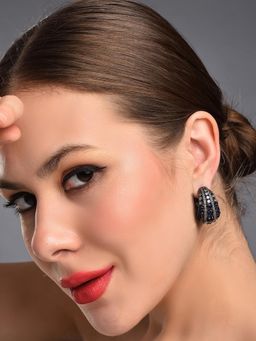 REENISAA - Sage Greeen Spark Hoop Blue Earrings