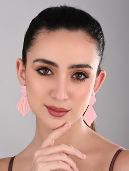 REENISAA - Blush Pink Petal Pop Fan Earrings
