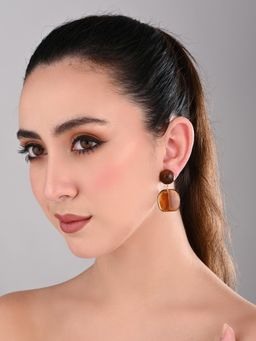 REENISAA - Mocha Glaze Drops Brown Earrings