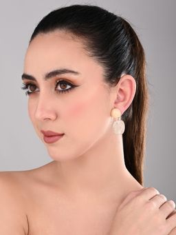 REENISAA - Swirl Drops Beige Earrings