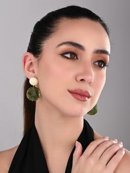 REENISAA - Verdant Glow Drop Green Earrings