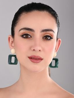 REENISAA - Marine Frame Drop Green Earrings