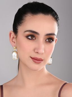 REENISAA - Molten Pearl Drop White Earrings