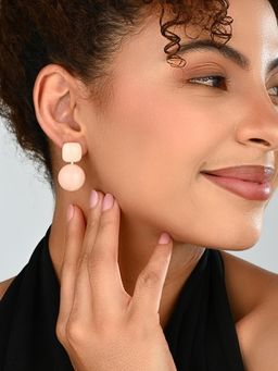 REENISAA - Nude Blush Drops Pink Earrings