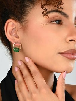 REENISAA - Emerald Edge Studs Green Earrings