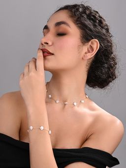 REENISAA - Pearl Reverie White Necklace with Bracelet