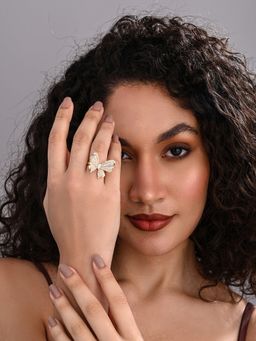REENISAA - Couture Bow Statement White Ring