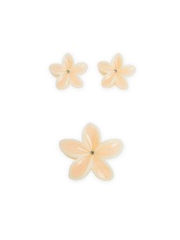 Ribbon Candy - Floral Hair Clutcher Clips - Pink (Pack of 3)