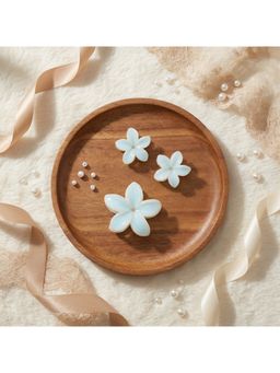 Ribbon Candy - Floral Hair Clutcher Clips - Blue (Pack of 3)