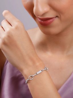 GIVA - 925 Silver Bars and Loops Bracelet
