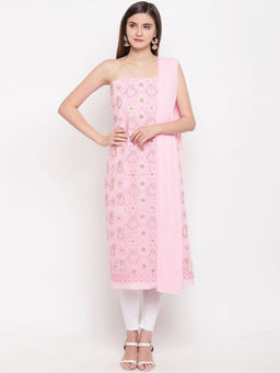 ADA - Pink Ethnic Chikankari Dress Material- A100171 (A100171)