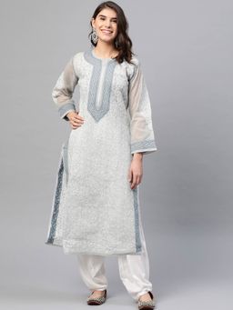ADA - Grey Embroidered Kurta (XS) (A411163)