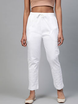 ADA - White Embroidered Palazzo (XS) (A711127)