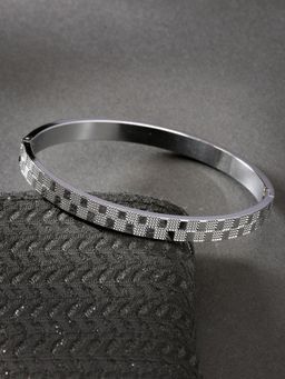 NVR - Men Silver Plated Stainless Steel Kada Bracelet
