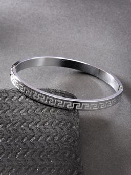 NVR - Men Silver Plated Stainless Steel Kada Bracelet
