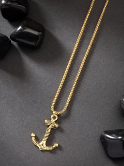 NVR - Men Gold Plated Stainless Steel Pendant With Chain
